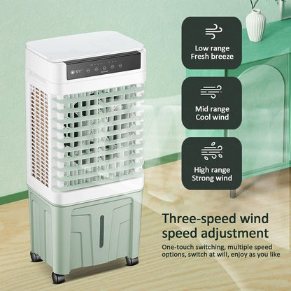 GENERIC 25L Refroidisseur D'air évaporatif, 4 Packs De Glace, Télécommande, 12H Minuterie, 3 Vitesses, Oscillation à 90 °, Refroidisseur De Marais Portable Pour L'intérieur Extérieur à Domicile Garage Bureau
