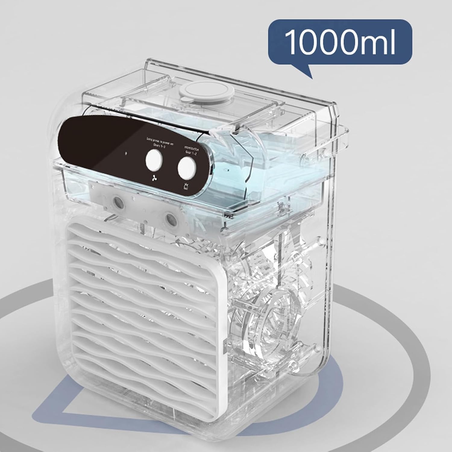  Naroote Ventilateur De Bureau USB, Climatiseur électrique De Bureau Rechargeable Avec Humidificateur Et Réservoir D'eau De 1000Ml, Appareils De Refroidissement Portables Pour L'été (WHITE)