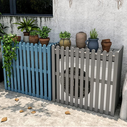GENERIC Housse De Protection Pour Climatiseur Extérieur - Clôture En Bois Pour Climatiseurs Divisés - 120 X 60 X 109 Cm - Noir - Protection Visuelle Décorative Pour Unités Extérieures - Résistant Aux