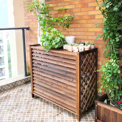  Housse En Bois Pour Climatiseur - Volets Décoratifs Et Grilles De Protection - Clôture Extérieure Pour Climatisation Et Support De Fleurs - Élégant Support AC (taille : 105 X 47 X 80 Cm)