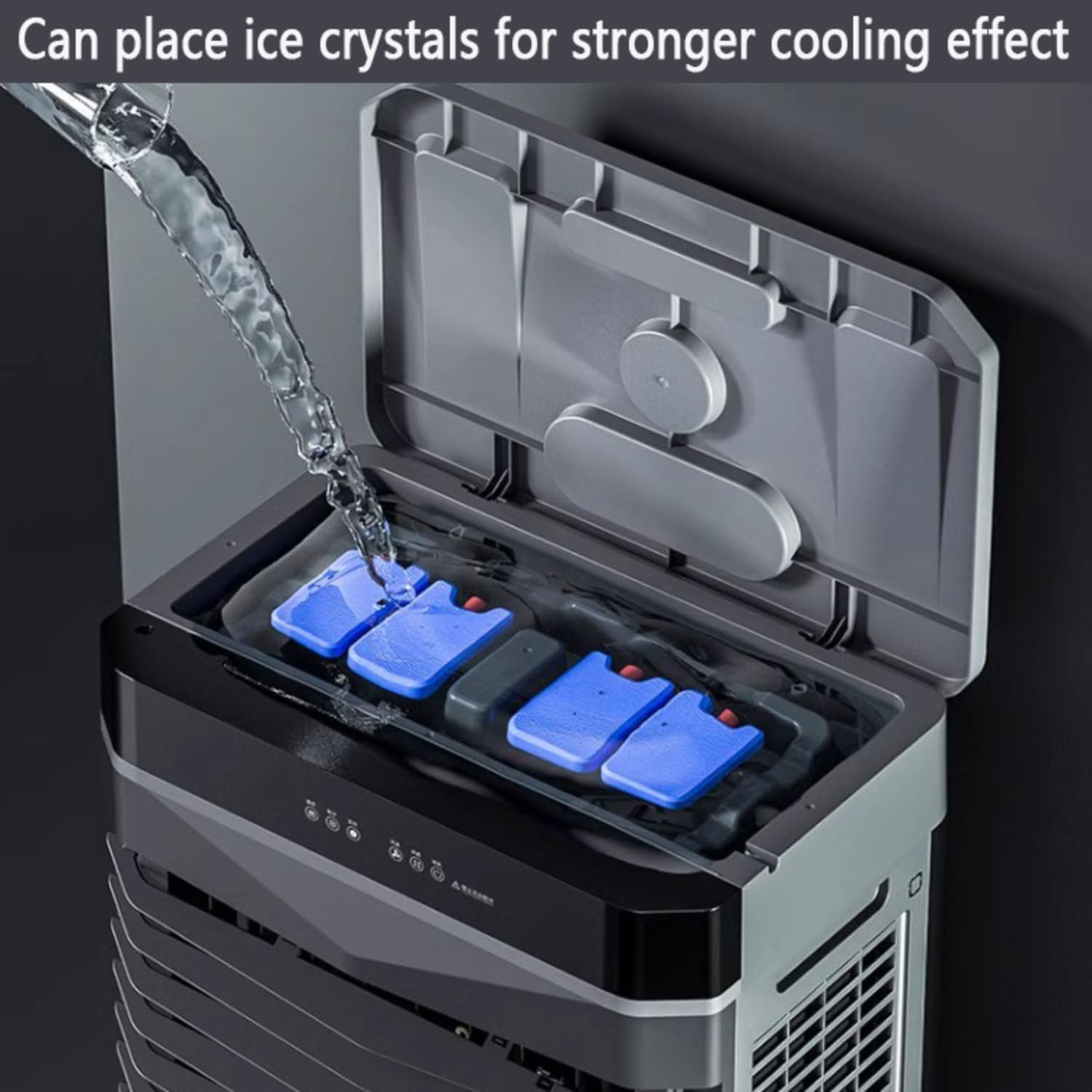 GENERIC Réservoir De Refroidisseur D'air Portable 50L, Refroidisseur évaporatif à 3 Vitesses Avec Minuterie 12H Et Télécommande.Ventilateur De Brime Calme Pour Le Bureau De Chambre à Domicile.Solution De Refr