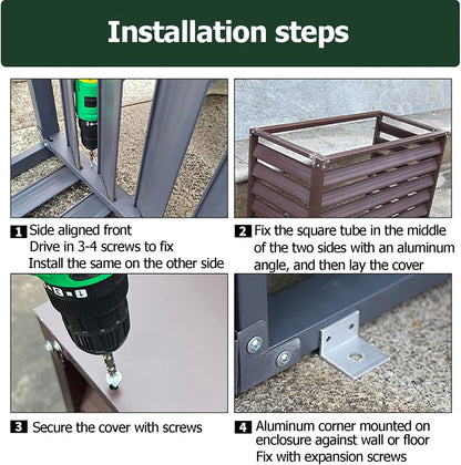 GENERIC Housse De Climatiseur D'extérieur En Aluminium Toutes Saisons Avec Persiennes Autoportantes Pour Unités Centrales AC Et Protection Contre Les Déchets Pour équipement Extérieur