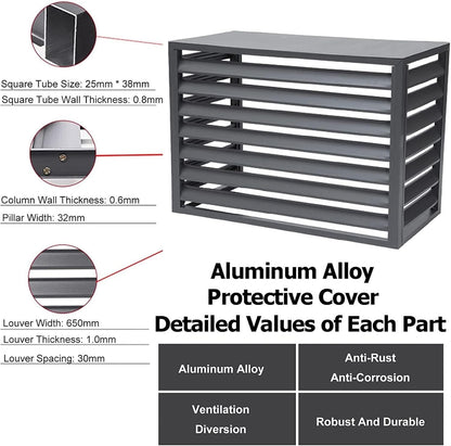  Grille De Protection Extérieure Pour Climatiseurs Et Pompes à Chaleur, Couvercle De Protection En Aluminium Pour Climatiseurs Et Pompes à Chaleur, Boîtier Décoratif Pour