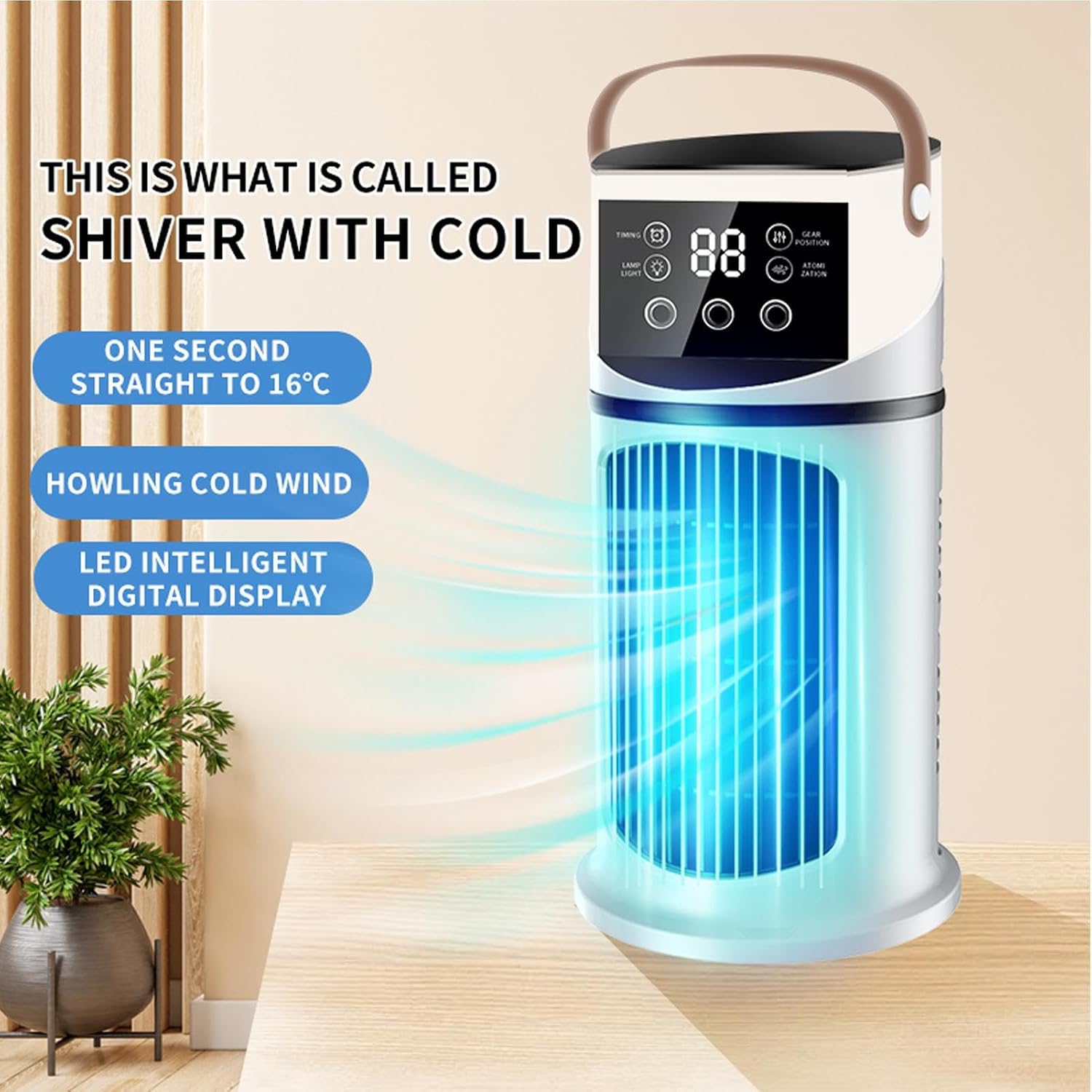GENERIC Ventilateur AC Portable | Souffleur D'air Par évaporation | Unité AC évaporative Ventilateur Personnel Pour Bureau, Voiture, Chambre à Coucher, Bureau, Camping, Tente, Dortoir