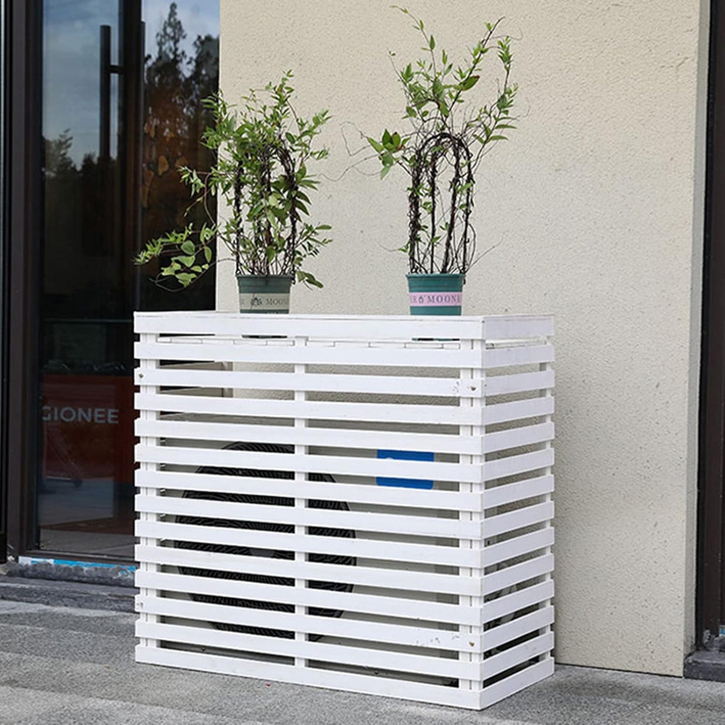  Housse De Protection Robuste Pour Climatiseur Extérieur En Bois, Bouclier De Climatisation Intérieur, Clôture D'intimité Pour Unités De Climatisation Dissimulées