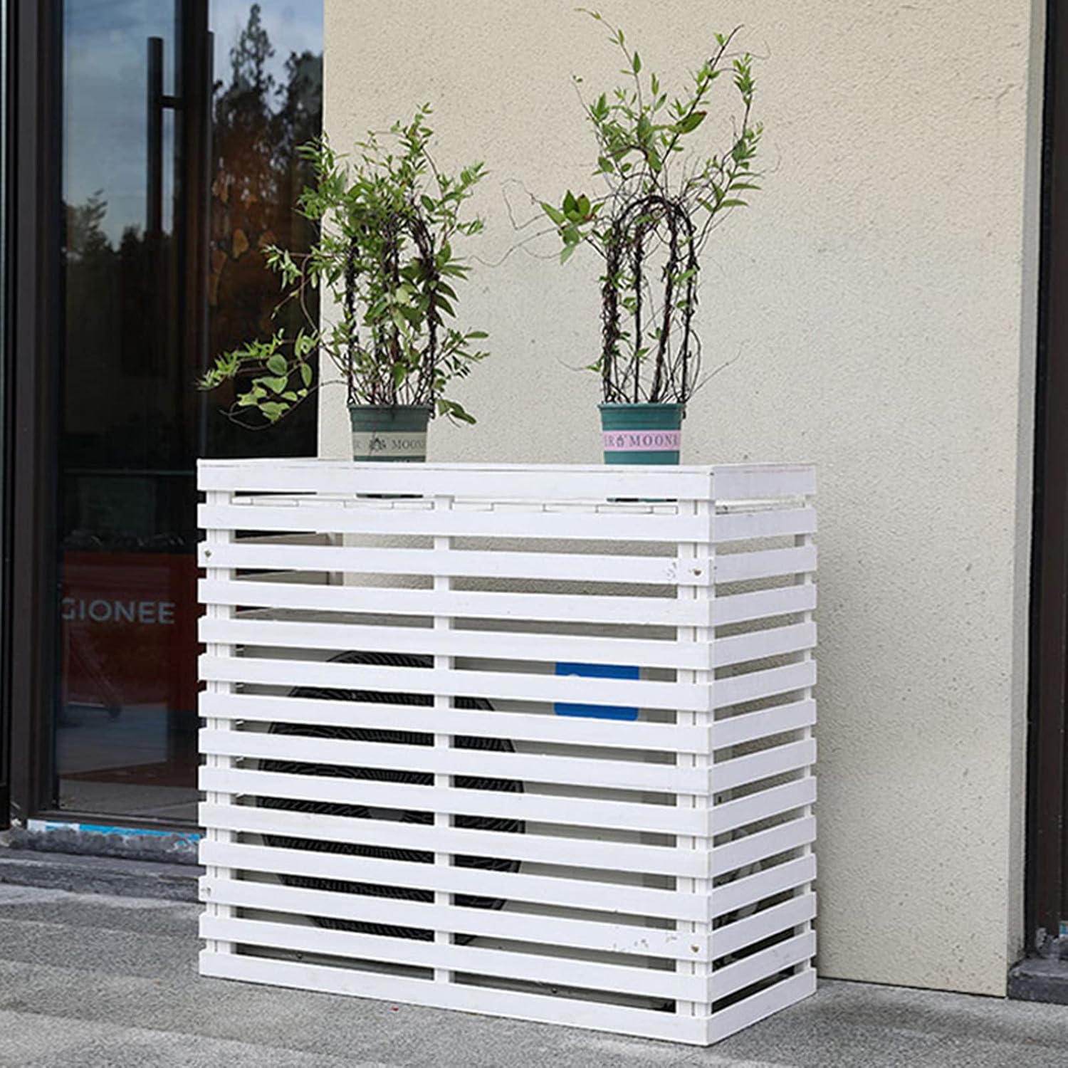  Housse De Protection Robuste Pour Climatiseur Extérieur En Bois, Bouclier De Climatisation Intérieur, Clôture D'intimité Pour Unités De Climatisation Dissimulées