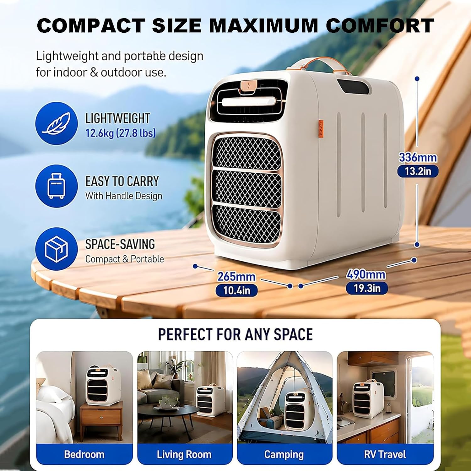  Climatiseur Portable 5000 BTU Pour Le Camping Sous Tente, Unité De Climatisation Silencieuse à Faible Consommation Pour Tentes De Camping, Tentes De Culture, Niches Pour Chiens AC110V