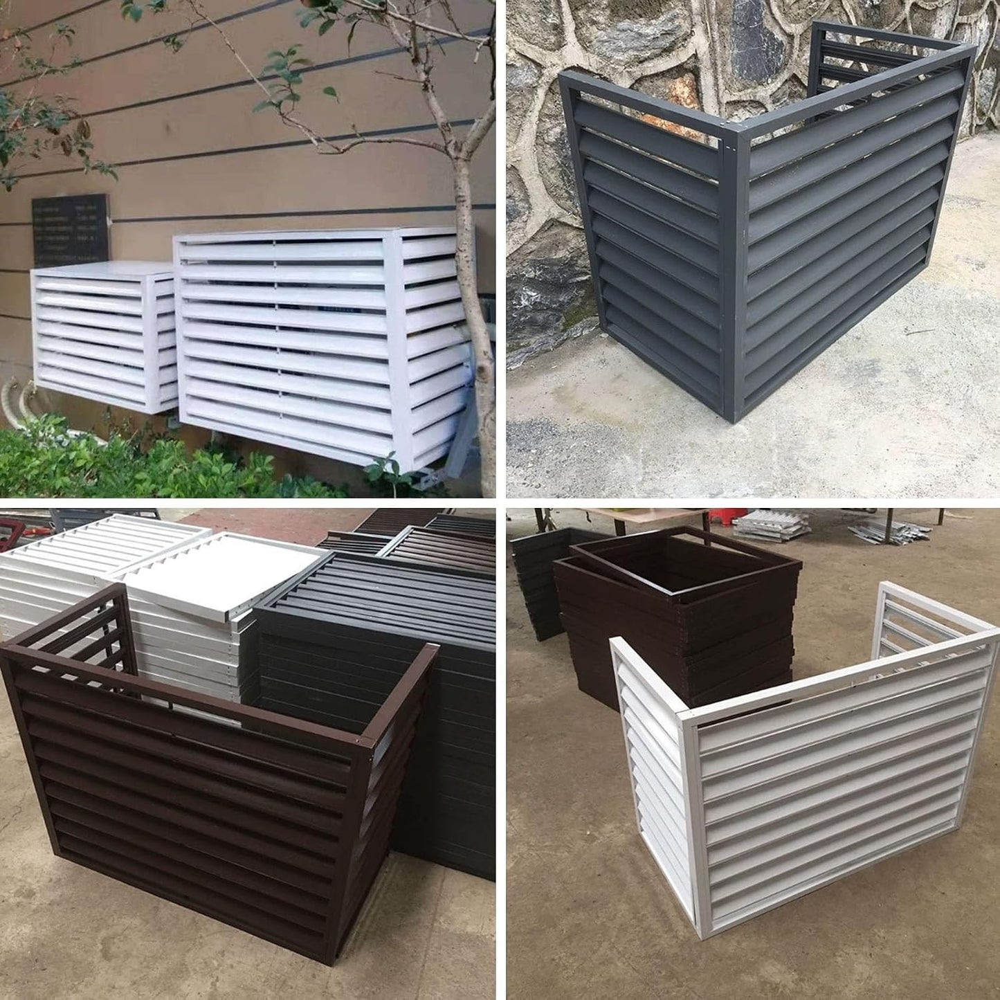 GENERIC Couvertures De Climatiseur En Aluminium Robuste, Boucliers De Condensateur Central AC, Protection De Pompe à Chaleur CVC, Boîtiers En Aluminium Toutes Saisons