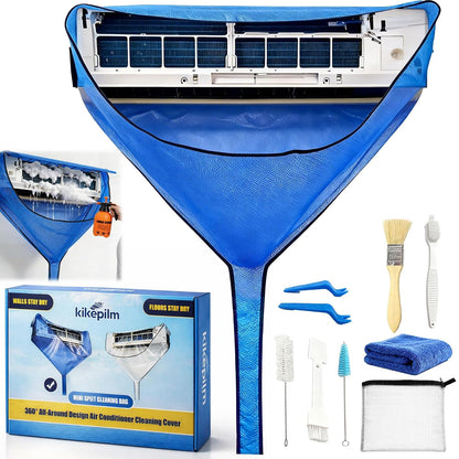  Kit Nettoyage Climatisation Split, Kit Entretien Climatisation Pour Nettoyage De Climatiseur Et Nettoyage Climatisation Maison, Bache Nettoyage Clim, Bleu Grand