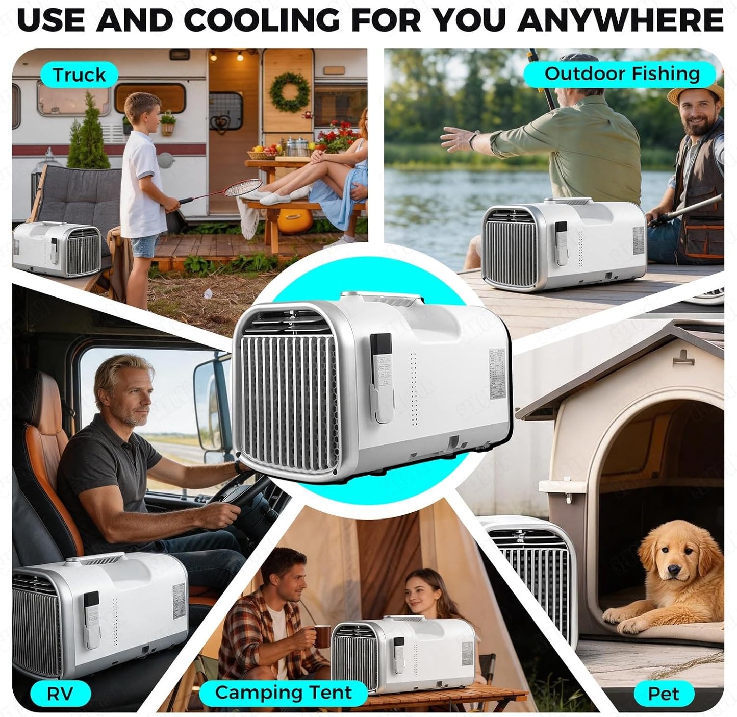  Climatiseur Portable 4400/5100 BTU Tente, Camping-car, Camion, Pêche, Petites Pièces Animaux Compagnie.Unité Climatisation Compacte Pour L'intérieur L'extérieur,voyages Voiture Camp