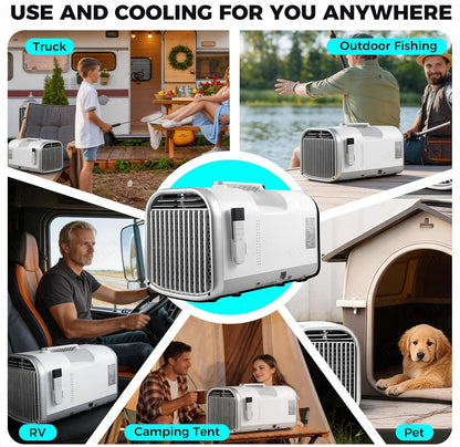  Climatiseur Portable 4400/5100 BTU Tente, Camping-car, Camion, Pêche, Petites Pièces Animaux Compagnie.Unité Climatisation Compacte Pour L'intérieur L'extérieur,voyages Voiture Camp