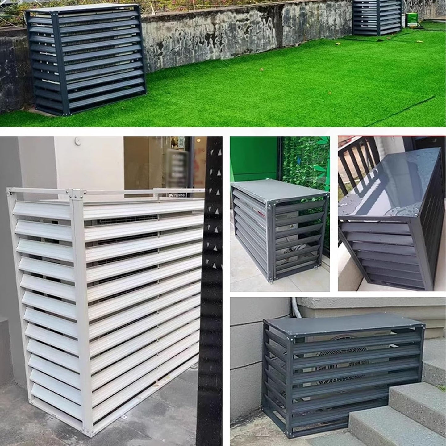 GENERIC Housse En Aluminium De Qualité Supérieure Pour Climatiseur – Protection Résistante Aux Intempéries Pour Pompes à Chaleur – Réduction Du Bruit Et élégante (blanc 100 X 50 X 70 Cm)