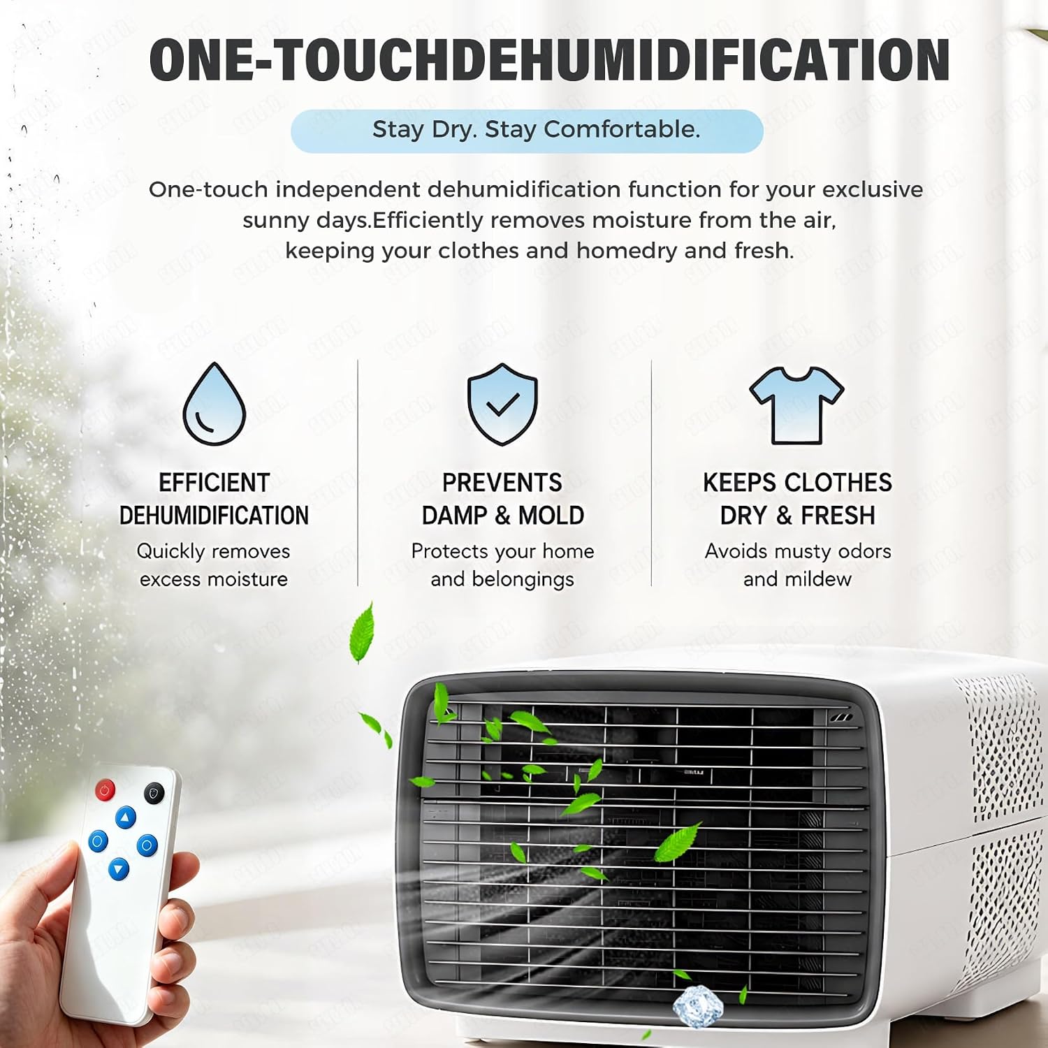  AC Portable Avec Compresseur, 3 En 1 Mini Unité De Refroidissement Pour La Chambre à Coucher.Déshumidificateur, Mode Ventilateur.Tranqueur 45dB, Télécommande Intelligente.Conception Compacte Et Légère