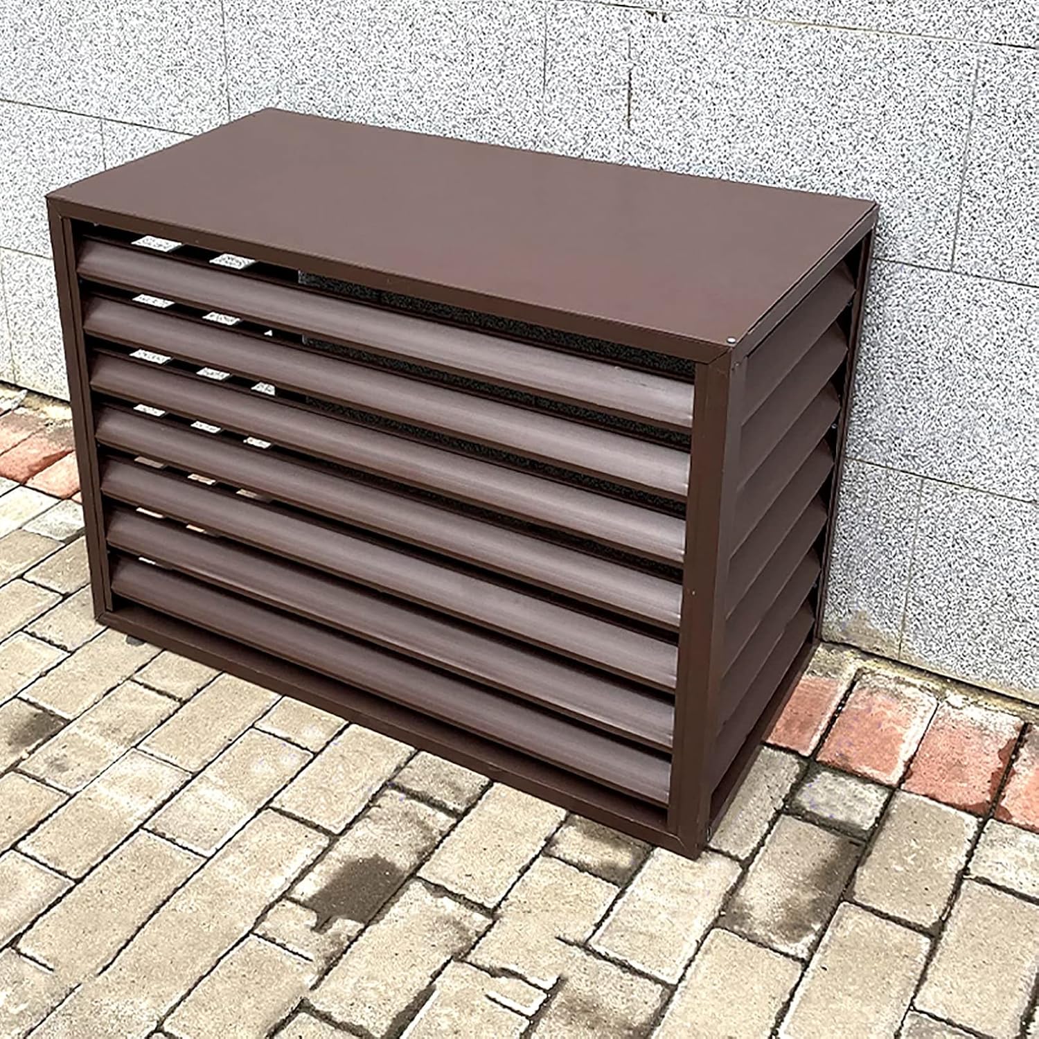  Housse De Protection En Aluminium Pour Climatiseur – Protection Extérieure Contre Les Intempéries – Clôture D'intimité Pour Unités Centrales – Couvercle De Condensateur Idéal Pour Une Utilisation En