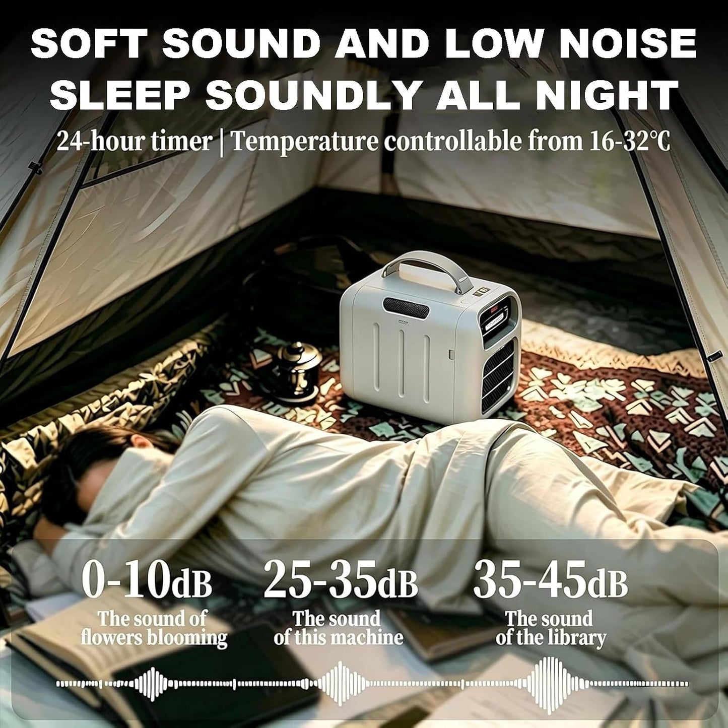 Climatiseur Portable 5000 BTU Pour Le Camping Sous Tente, Unité De Climatisation Silencieuse à Faible Consommation Pour Tentes De Camping, Tentes De Culture, Niches Pour Chiens AC110V