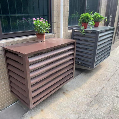 GENERIC Housse De Protection En Aluminium Pour Climatiseur Et Clôture De Confidentialité Décorative Pour Extérieur - Condensateur CA - Pour Pompe à Chaleur - Design Résistant Aux Intempéries