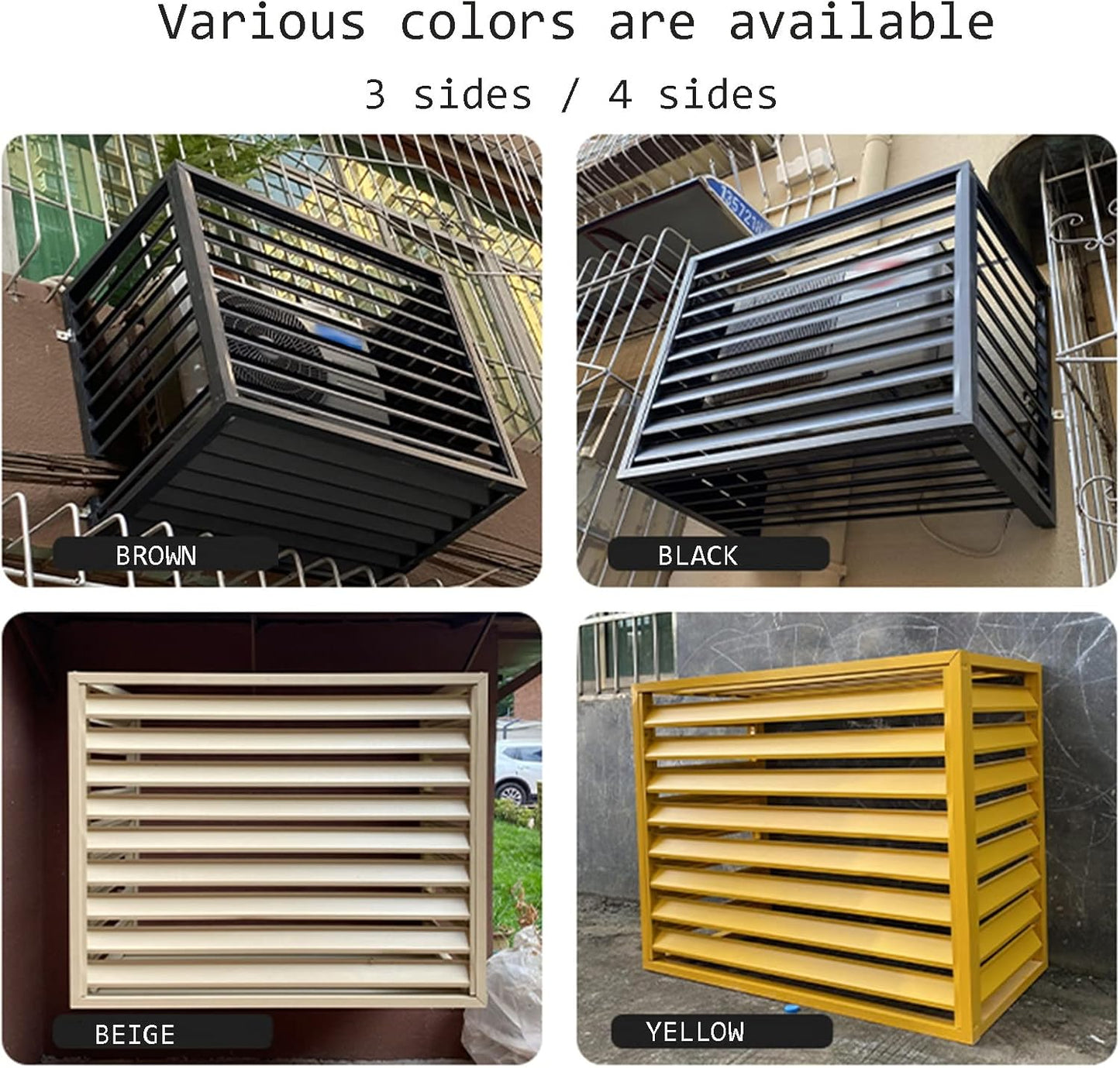 GENERIC Écran De Clôture Pour Climatiseur Extérieur Et Support De Fleurs - Couvercle En Alliage D'aluminium Pour Unité Extérieure - Support De Plante En Métal Anti-corrosion (blanc A : 1,5P)