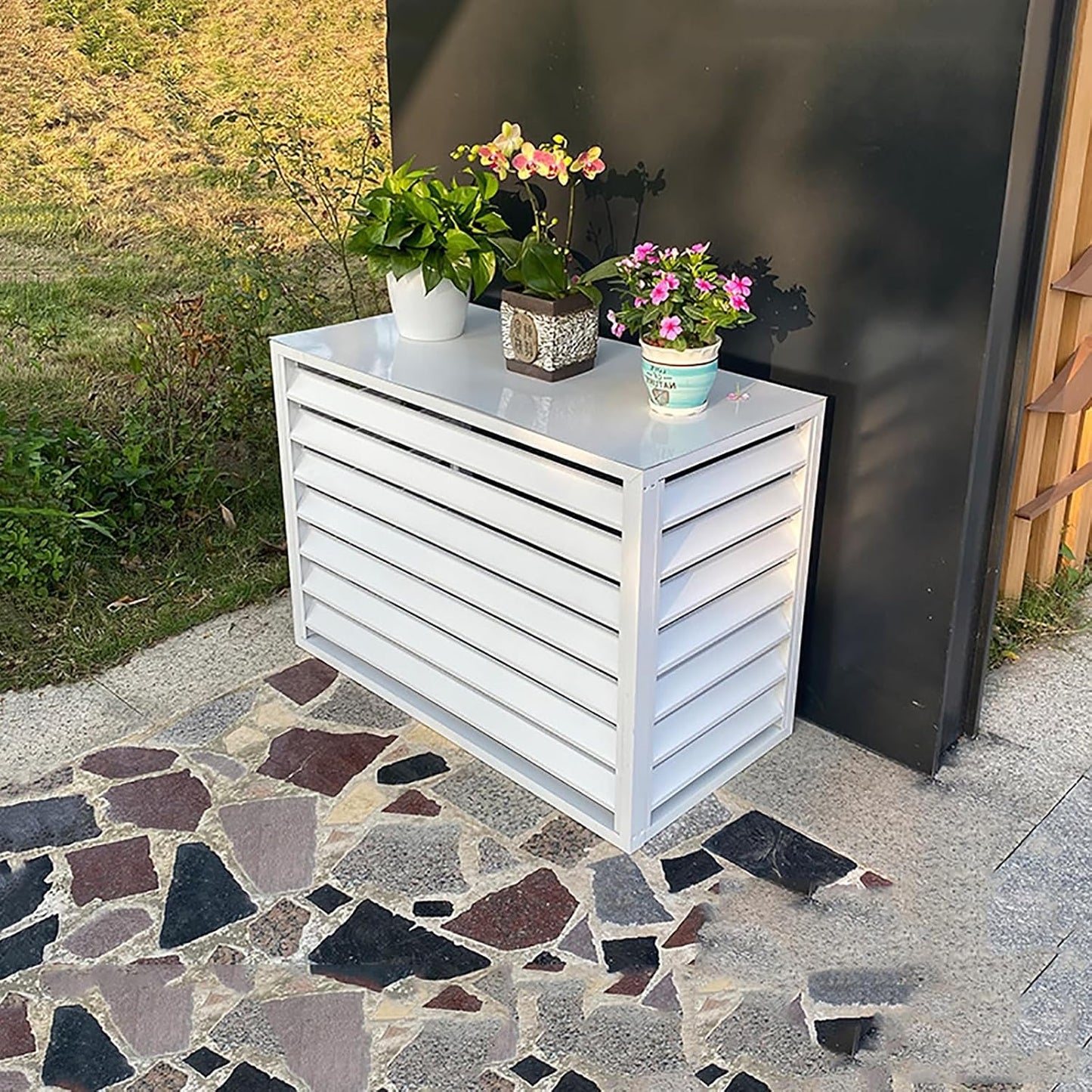  Grille De Protection Extérieure Pour Climatiseurs Et Pompes à Chaleur, Couvercle De Protection En Aluminium Pour Climatiseurs Et Pompes à Chaleur, Boîtier Décoratif Pour