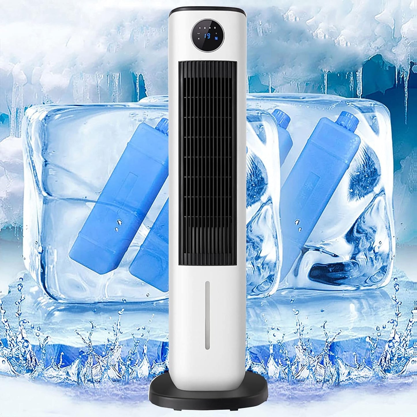  Ventilateur Refroidisseur D'air évaporatif Commercial 3 En 1, Climatiseur De Marais à 3 Vitesses, Ventilateur De Climatisation Industriel Avec Oscillation à 120 °, Grand Réservoir D'eau, Moteur