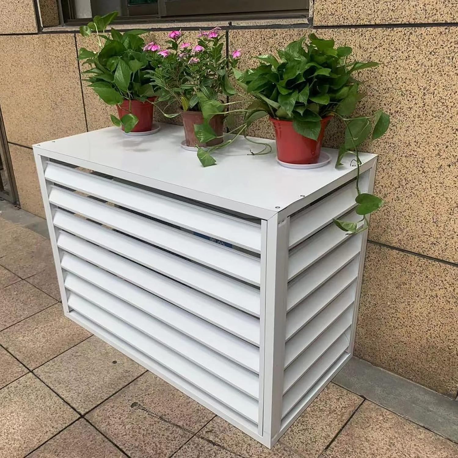  Housse De Protection Pour Climatiseur Extérieur – Protection Contre Les Intempéries – Protection Antivol Pour Climatisation Décorative Pour Unités Extérieures Et Protection élégante De La