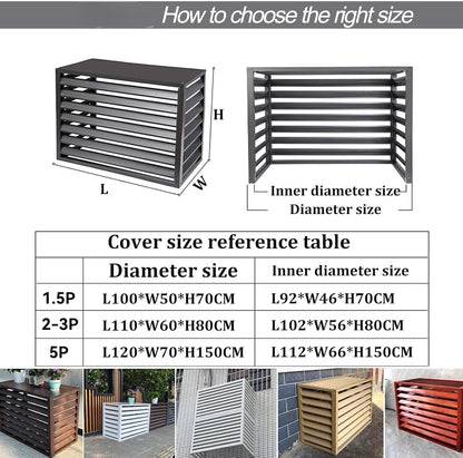  Housse De Protection En Aluminium Pour Climatiseur Et Support De Plantes – Couvercle De Protection Pour Condensateur, Clôture D'intimité Et étagère De Fleurs De Jardin Pour Le Rangement Extérieur Et