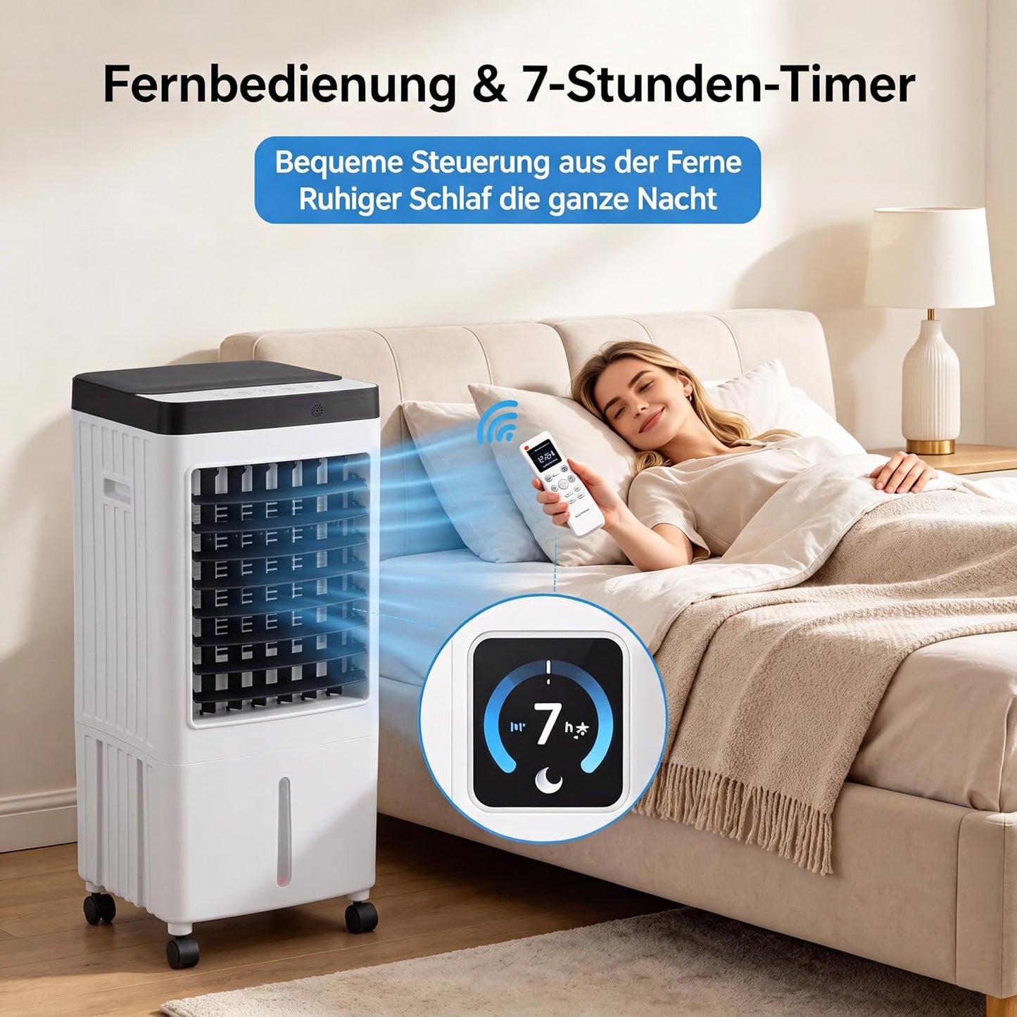  Refroidisseur Par évaporation Avec Ventilateur, 3 Vitesses, Télécommande, économie D'énergie, Idéal Pour Un Usage Domestique