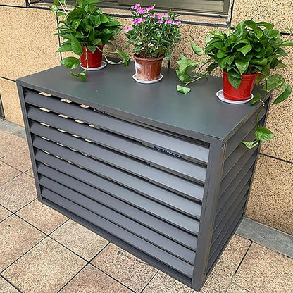  Housse De Climatiseur Extérieur Pour Climatiseurs Divisés – Protection Contre Les Intempéries – Design Antivol, Clôture De Confidentialité Décorative – Housse De Climatisation Résistante Aux