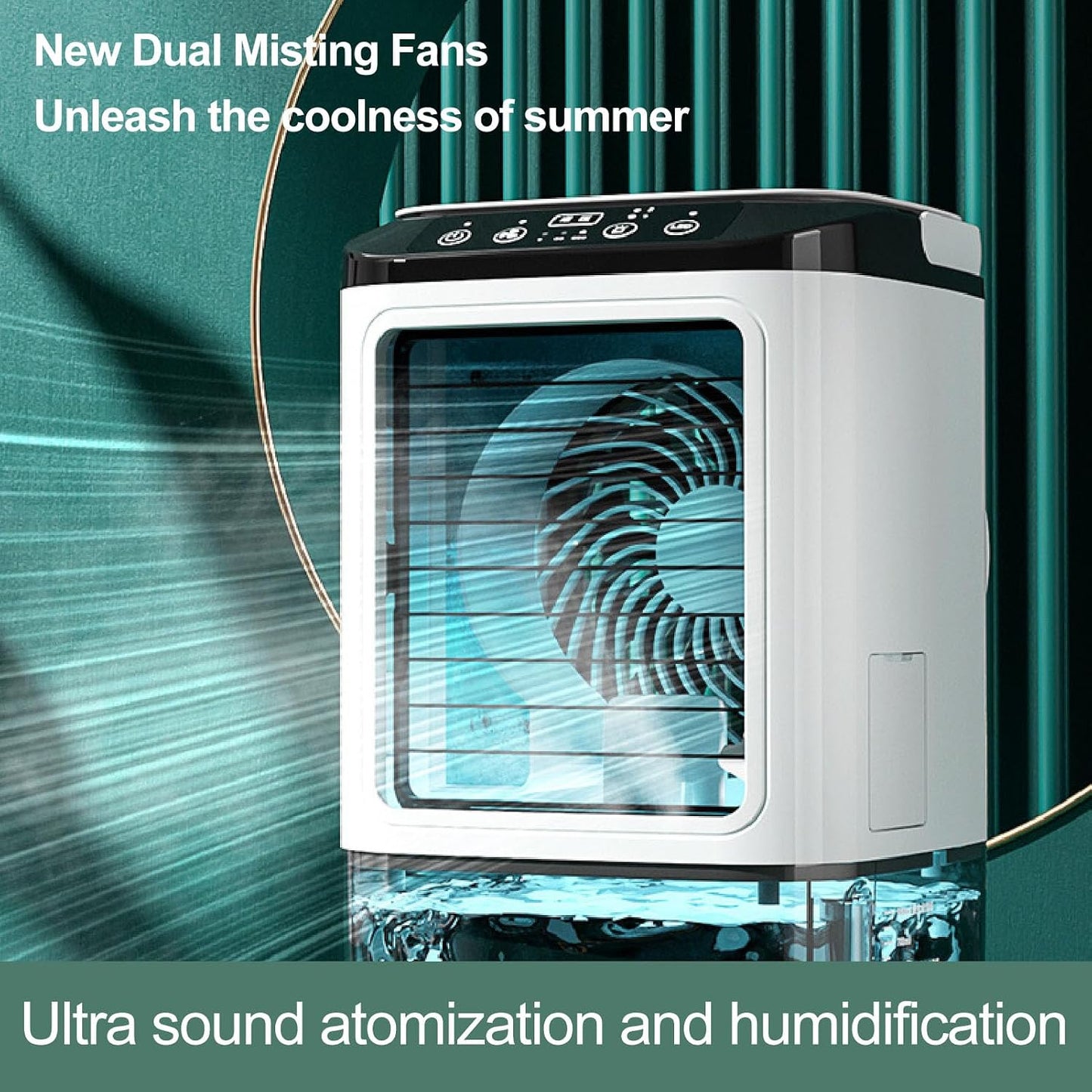  Alomejor Mini Ventilateur De Refroidissement, Humidificateur, Brumisateur, Refroidisseur D'air, Alimenté Par USB, Pour La Maison, Le Bureau, Réservoir D'eau De 900ml, Matériau ABS