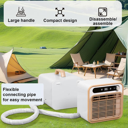  Portable 5000 BTU Split AC, Refroidissement Ultra-Silencieux Avec Contrôle Tactile Et Minuterie Pour Bureau De Chambre RV.Inclut Le Tuyau Pour L'installation Facile Dans Les Camps De Tentes
