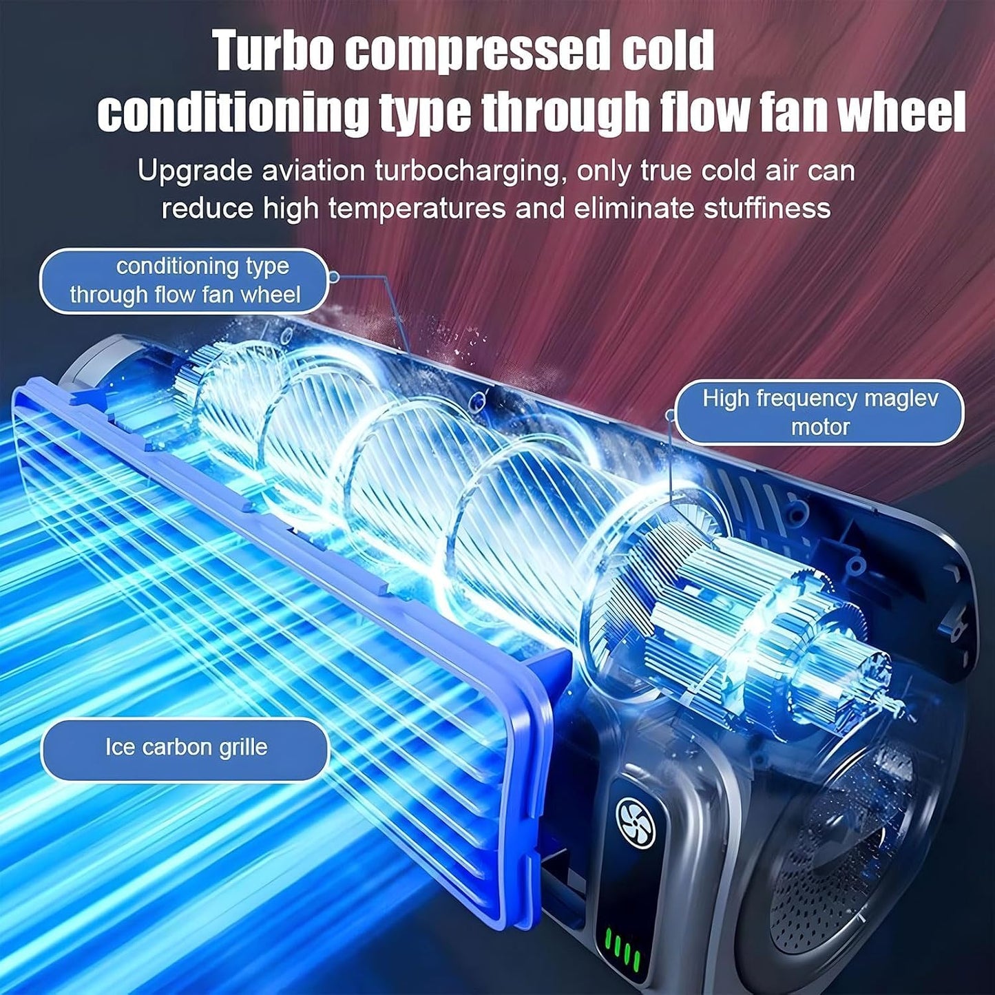 GENERIC Climatiseur Portable Cooling Ace – Refroidisseur D'air Tour Sans Pales Rechargeable Par USB Avec 3 Vitesses Réglables, Unité AC De Bureau Personnelle Silencieuse, Design Peu Encombrant Pouvant ê Blue