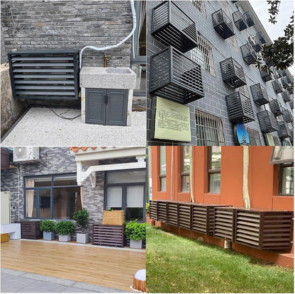  Housse De Protection En Aluminium Pour Climatiseur Et Pompe à Chaleur – Clôture Décorative Pour Unités Extérieures – Housse De Protection Autoportante Pour Climatisation Et Ordures – Utilisation En