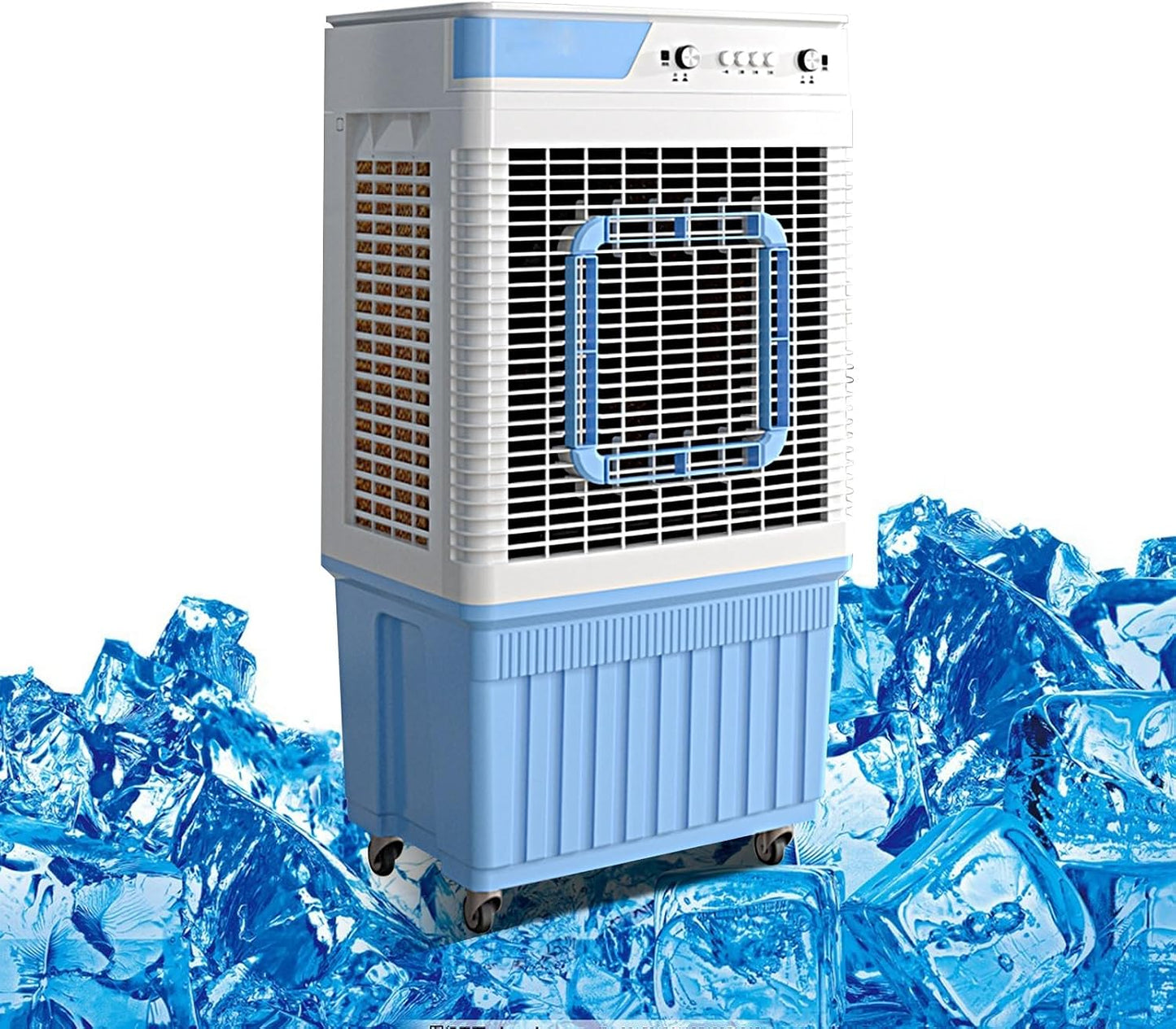  Ventilateur Refroidisseur D'air évaporatif Commercial 3 En 1, Climatiseur De Marais à 3 Vitesses, Ventilateur De Climatisation Industriel Avec Oscillation à 120 °, Grand Réservoir D'eau, Moteur