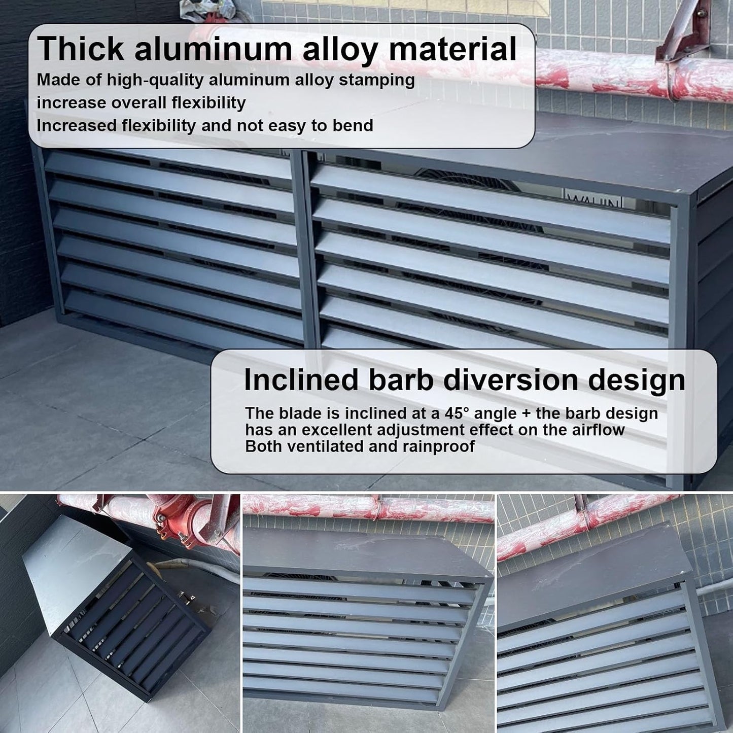 GENERIC Couvertures De Climatisation Robustes En Aluminium Antivol Pour Unités Extérieures, Mini Housse De Climatiseur Divisée, Réduction Du Bruit, Protection Contre Les Intempéries, Matériau Extérieur