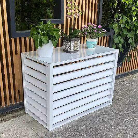  Housse De Protection En Aluminium Pour Climatiseur Et Pompe à Chaleur – Clôture Décorative Pour Unités Extérieures – Housse De Protection Autoportante Pour Climatisation Et Ordures – Utilisation En