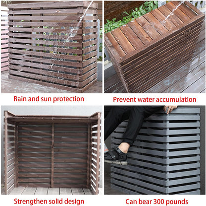  Housse De Protection Robuste Pour Climatiseur Extérieur En Bois, Bouclier De Climatisation Intérieur, Clôture D'intimité Pour Unités De Climatisation Dissimulées