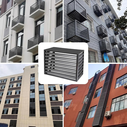 GENERIC Housse Et Clôture Pour Climatiseur Extérieur, Volets En Aluminium Pour Unités AC, Support De Fleurs Décoratif, Protège Et Masque L'unité AC (couleur : Blanc, Taille : 1,5P)