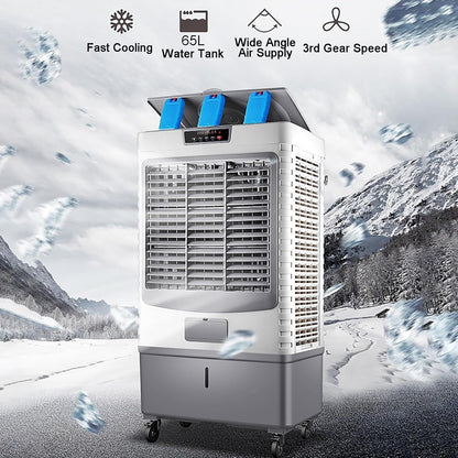 GENERIC Ventilateur De Refroidisseur évaporatif Portable, Refroidisseur De Marais à 3 Vitesses Avec 120 Oscillations, Grand Climatiseur De Réservoir D'eau Pour Garage De Bureau à Domicile, Moteur Puissant, Mo