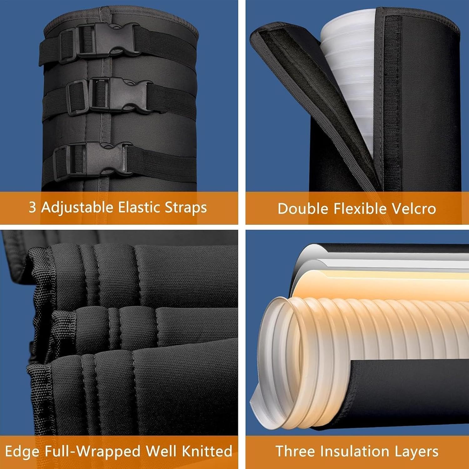  Portable AC Hose Insulation Sleeve - Exhaust Duct Insulated Wrap | Durable Thermal Protection | AC Vent Pipe Insulation For RV, Wall, Window, House And Casement Cooling