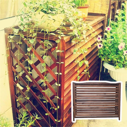  Clôture De Climatiseur De Fenêtre, Clôture De Confidentialité Pour Climatiseur, Support De Fleurs à Persiennes, Grille En Bois Anticorrosion, étanche