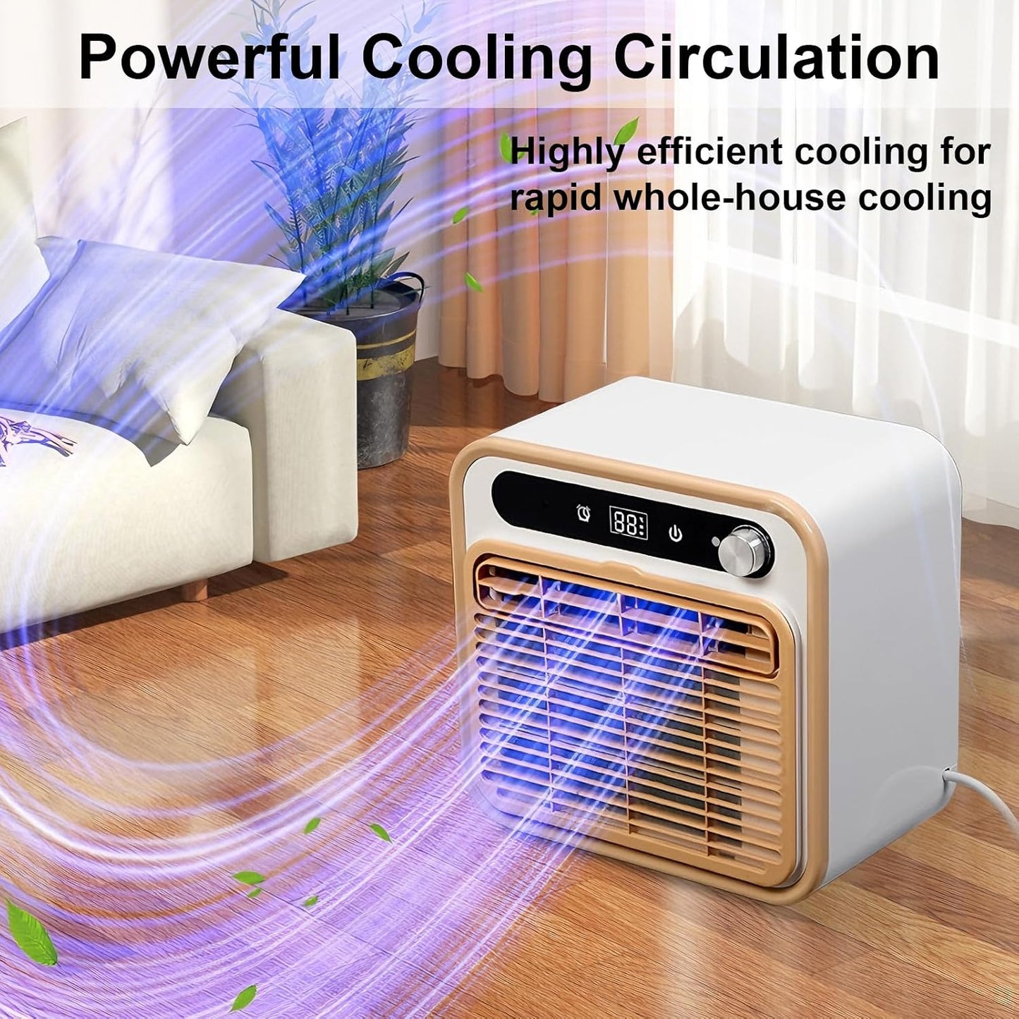 GENERIC Climatiseur Intelligent Portable Avec Contrôle Tactile, Minuterie Pour Bureau De Chambre RV