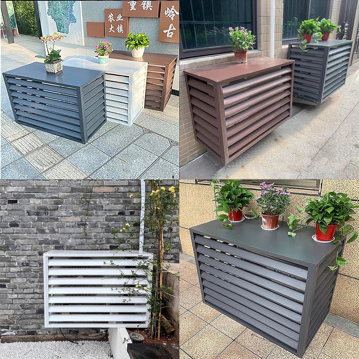  Grille De Protection Extérieure Pour Climatiseurs Et Pompes à Chaleur, Couvercle De Protection En Aluminium Pour Climatiseurs Et Pompes à Chaleur, Boîtier Décoratif Pour
